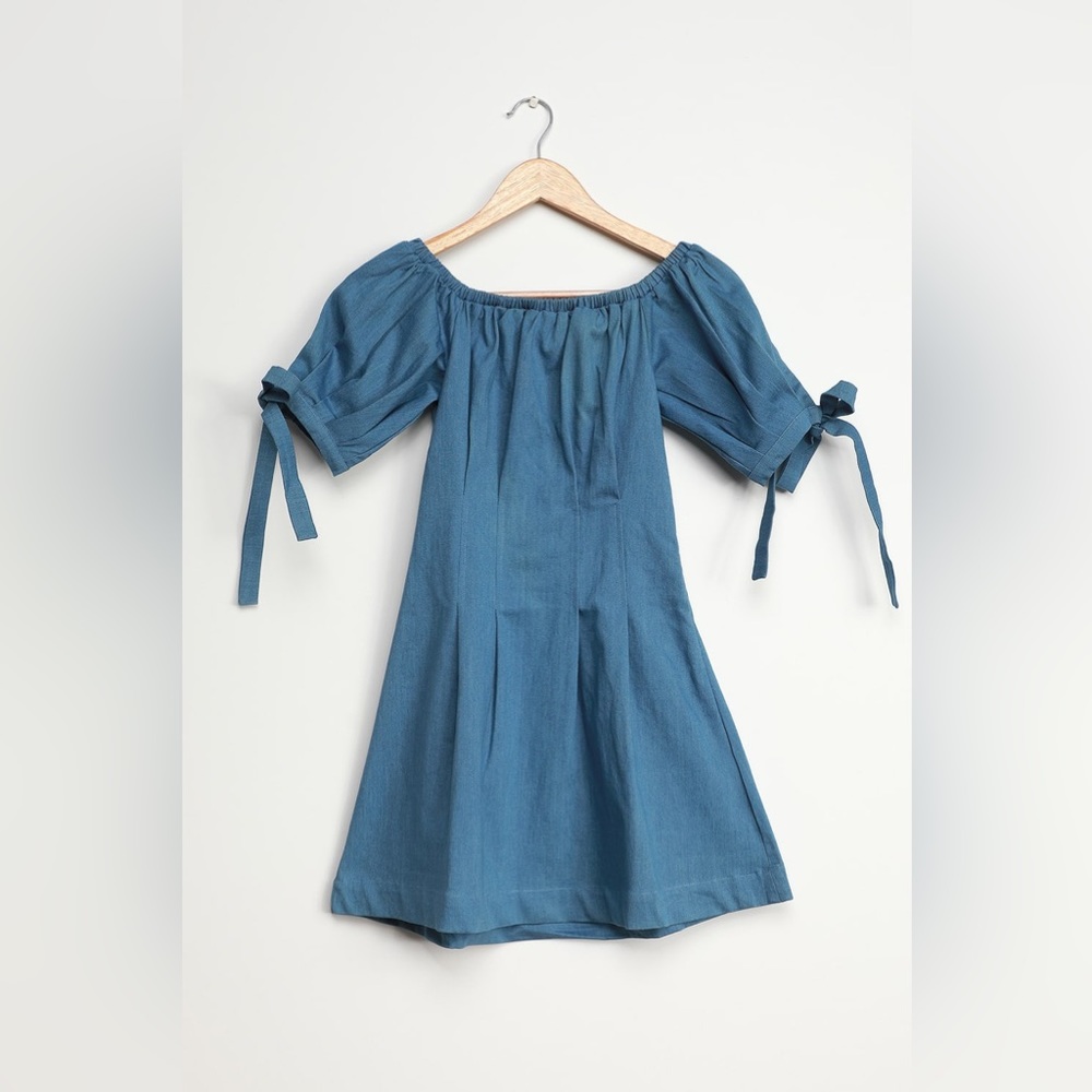 Denim Off-the-Shoulder Mini Dress - Picture 4 of 6